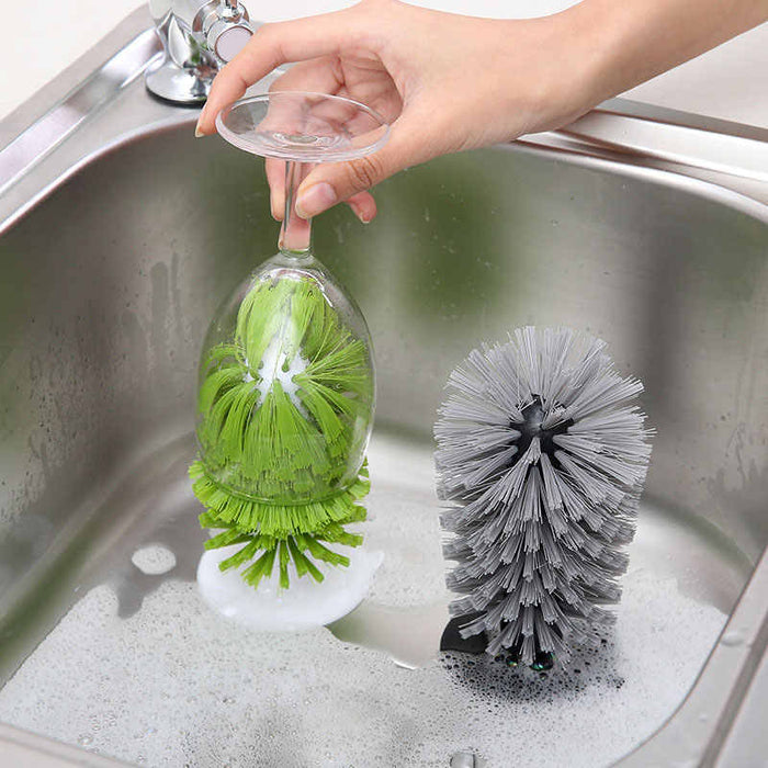 GlassClean Brush, Multifunctional Bottle Brush for Cleaning Glass and Oil