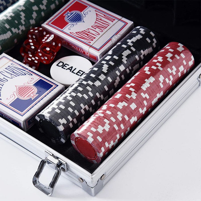 Professional Aluminum Poker Case with 200 Chips and 2 Decks of Cards