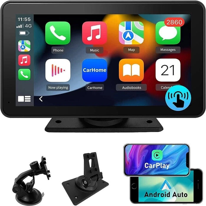 Monitor Touch Screen 7" Portatile con CarPlay e Android Auto