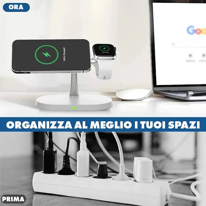 Stazione di Ricarica Wireless 4 In 1 – La soluzione completa per ricaricare i tuoi dispositivi!