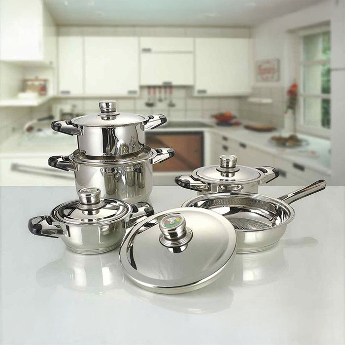 Set Pentole Cucina 25 Pezzi, Cucina Perfetta con Bordo Larghezza e Termometro