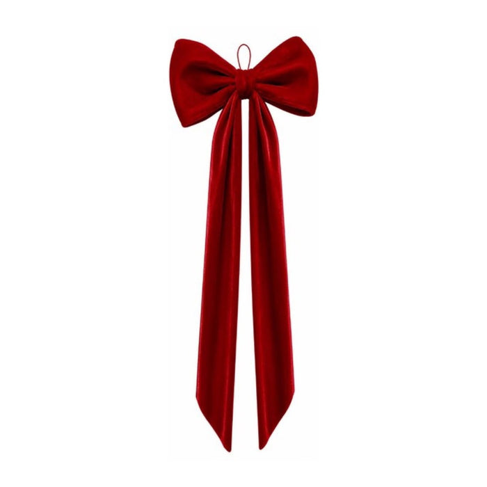 Fiocco di Natale bordeaux con coda lunga 40x180 cm