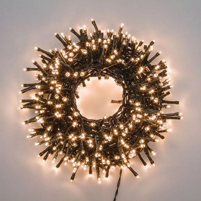 Luci albero di Natale 1000 LED bianco caldo accese