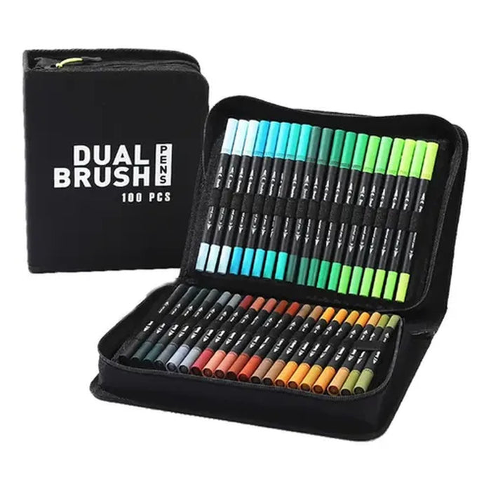 Pennarelli brush pen nella custodia con zip