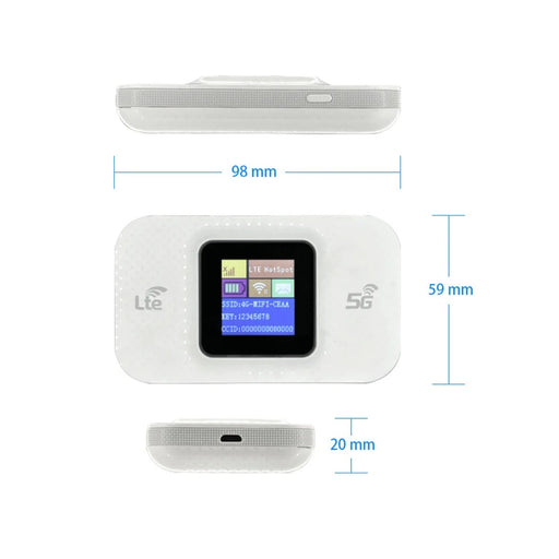 Dimensioni router WiFi portatile 98 x 59 x 20 mm