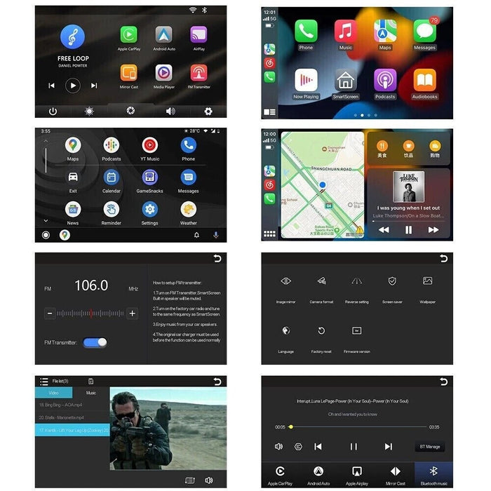 Monitor Touch Screen 7" Portatile con CarPlay e Android Auto