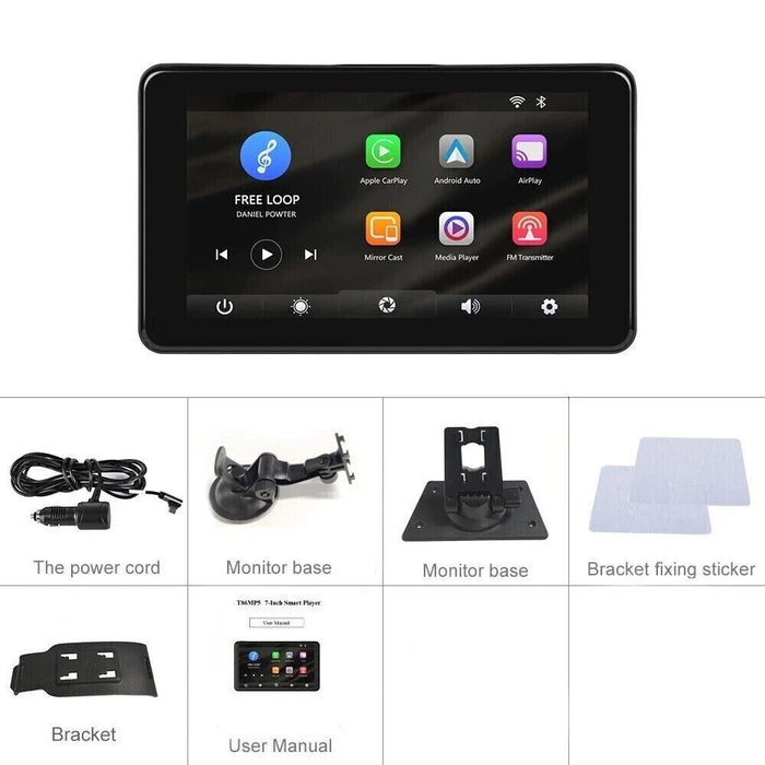 Monitor Touch Screen 7" Portatile con CarPlay e Android Auto