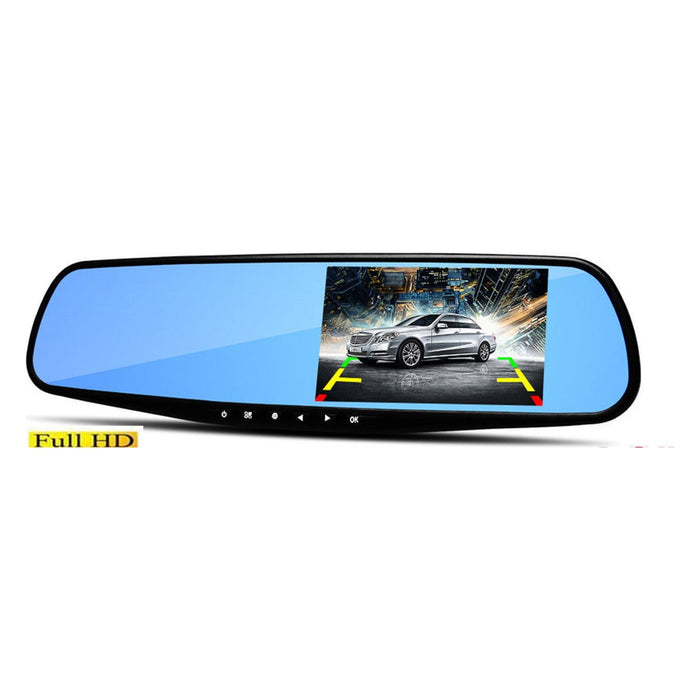 Specchietto retrovisore con dashcam e schermo integrato