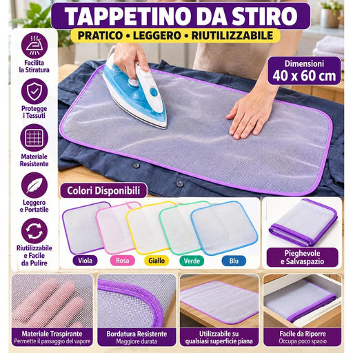 Tappetino da stiro protettivo in rete 40x60 cm, colori disponibili